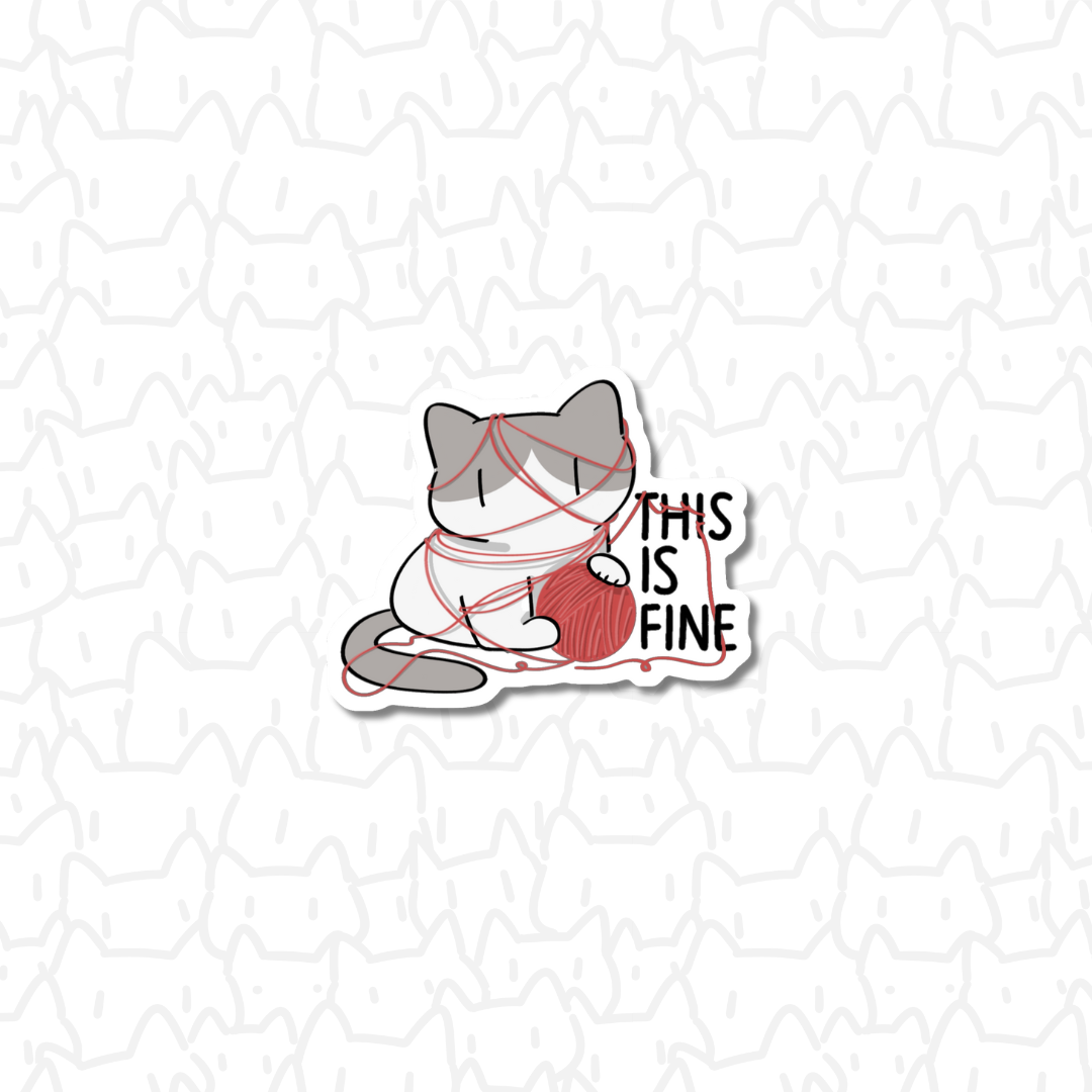 This is fine cat Sticker