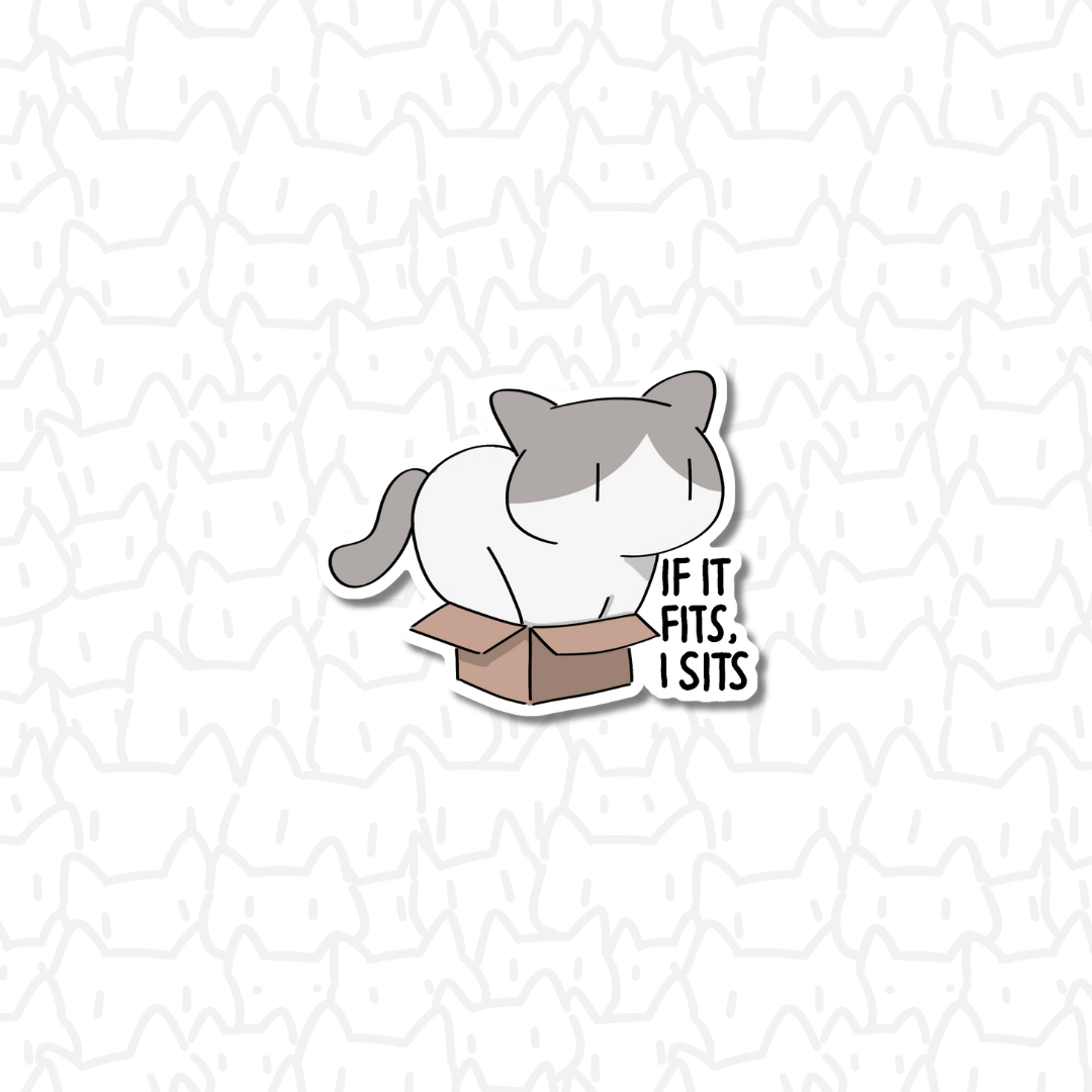 If it fits, I sit cat Sticker