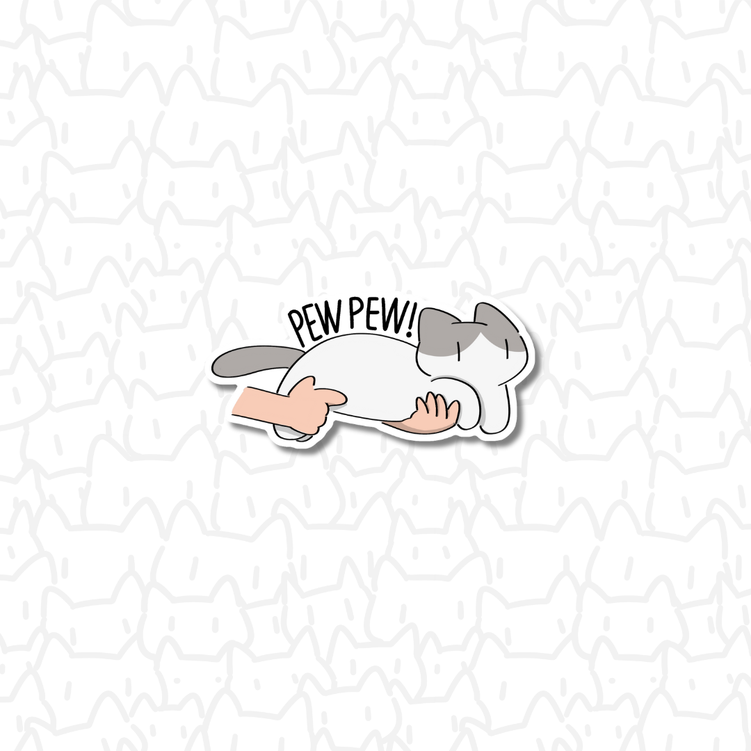 Pew pew cat Sticker