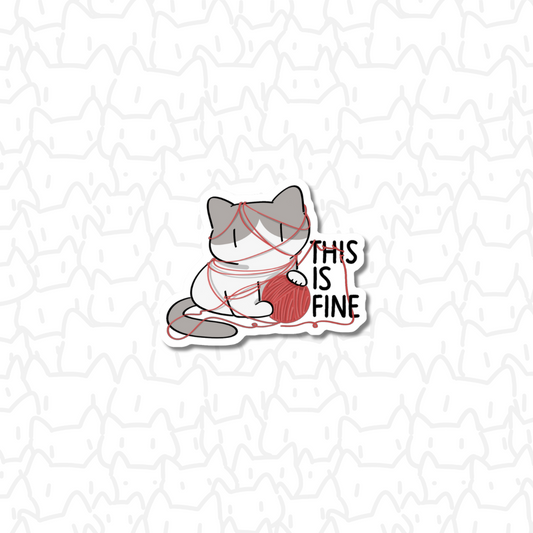 This is fine cat Sticker