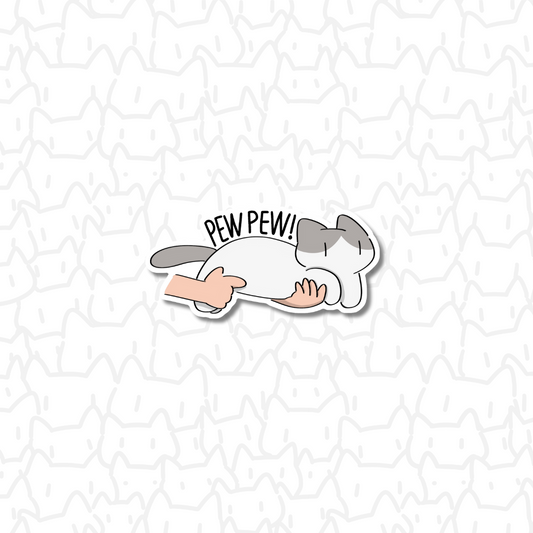 Pew pew cat Sticker
